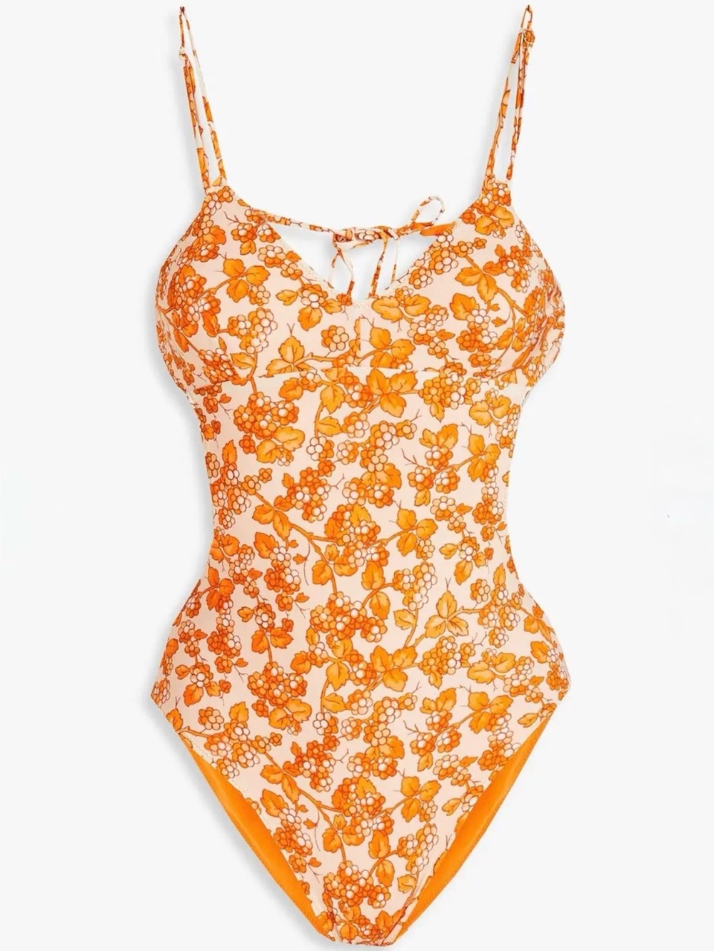 Etro Orange Floral One-Piece Swimsuit